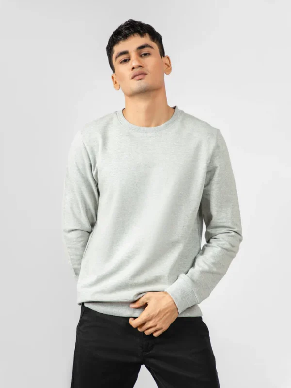 Heather Grey Long Sleeve Crewneck Sweatshirt
